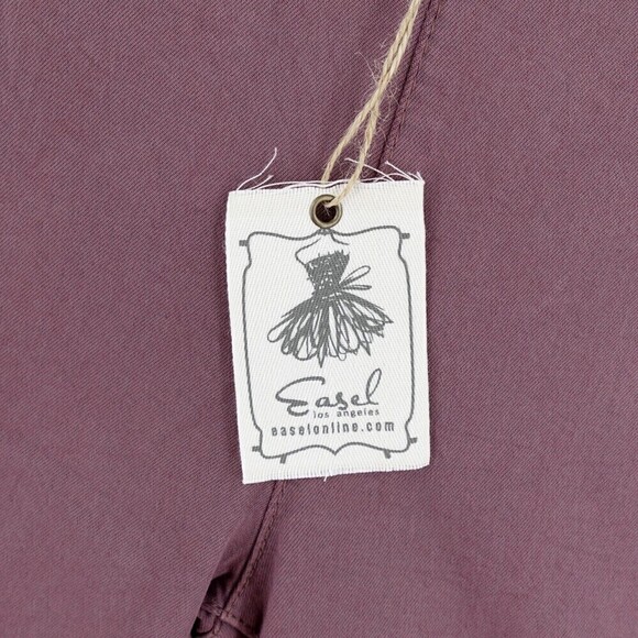 Easel Los Angeles Pants Womens Large Pink Pull-On Skinny Jeggings Raw-Hem - Picture 5 of 15